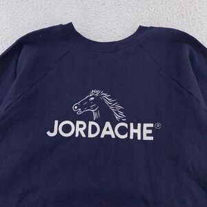 Vintage 80s Jordache Sweatshirt Mens Small Blue Crewneck Horse Logo Jeans‎ USA